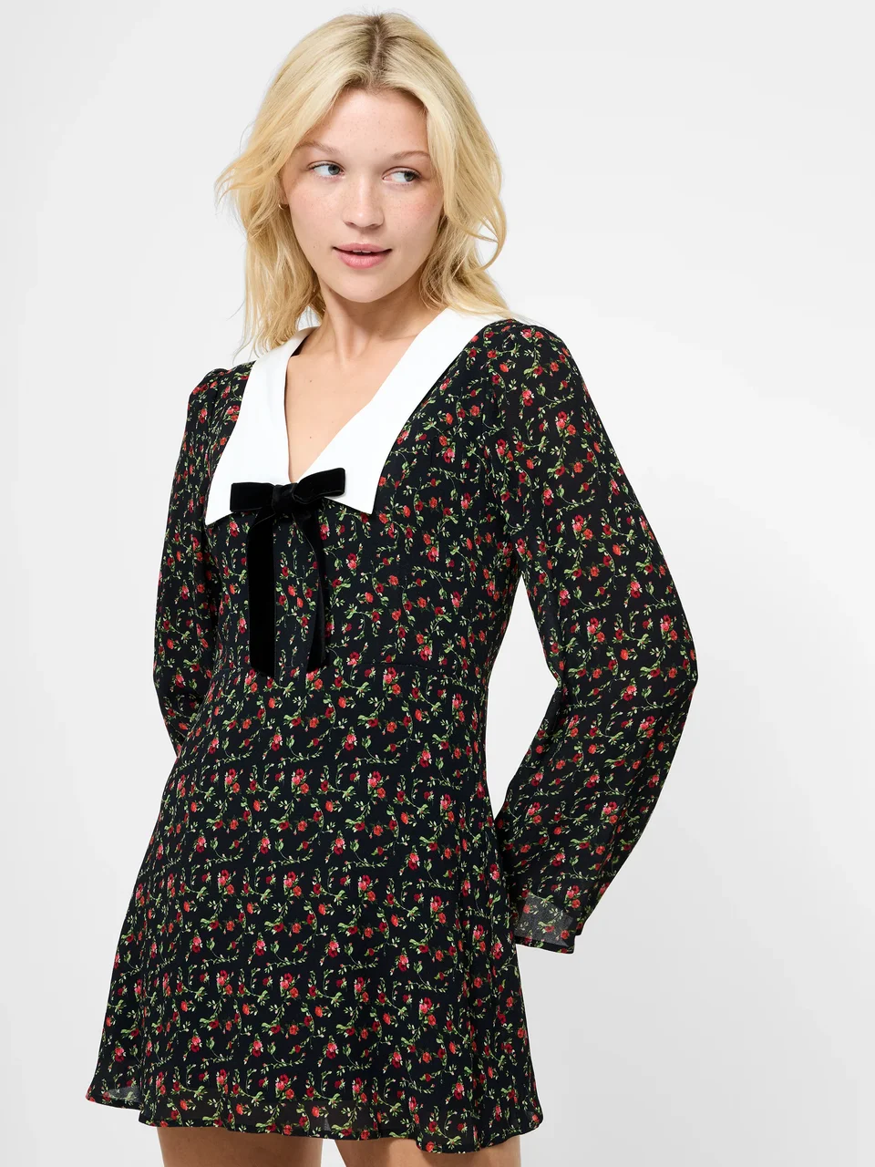 Alternative view of Crepe Collared Mini Dress