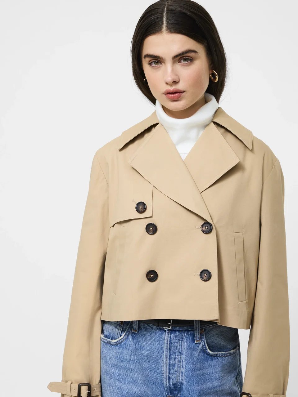 Alternative view of Cropped Twill Trench