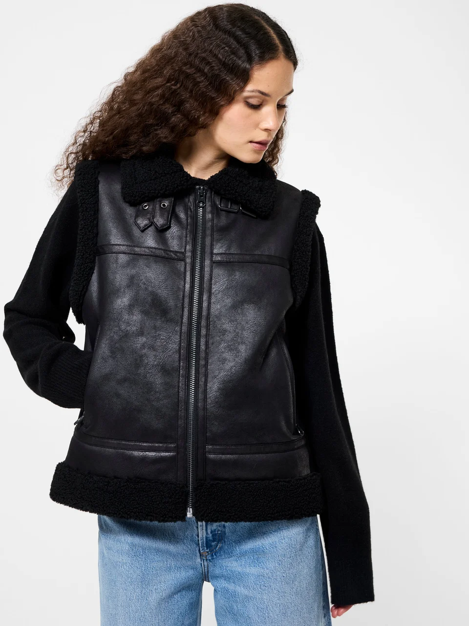 Alternative view of Faux Suede Sleeveless Gilet