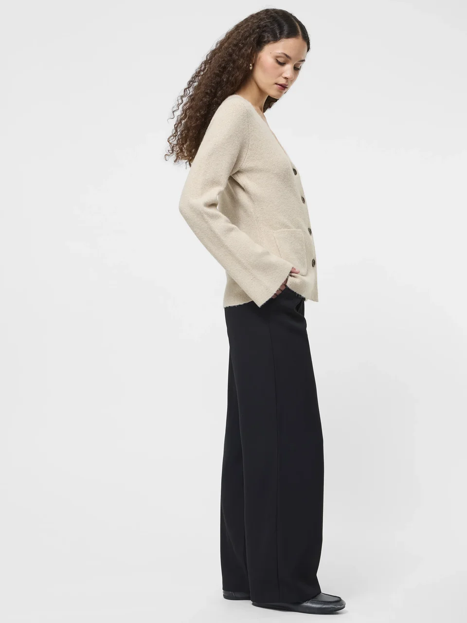 Knit V-Neck Cardigan - Image 3