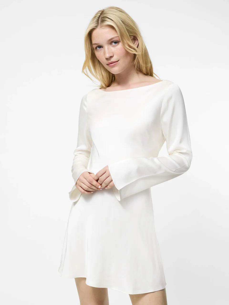 Satin Longsleeve Mini Dress