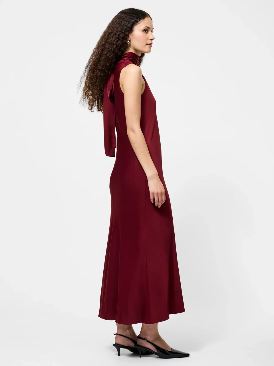 Alternative view of Satin Sleeveless Bow Midi Dress