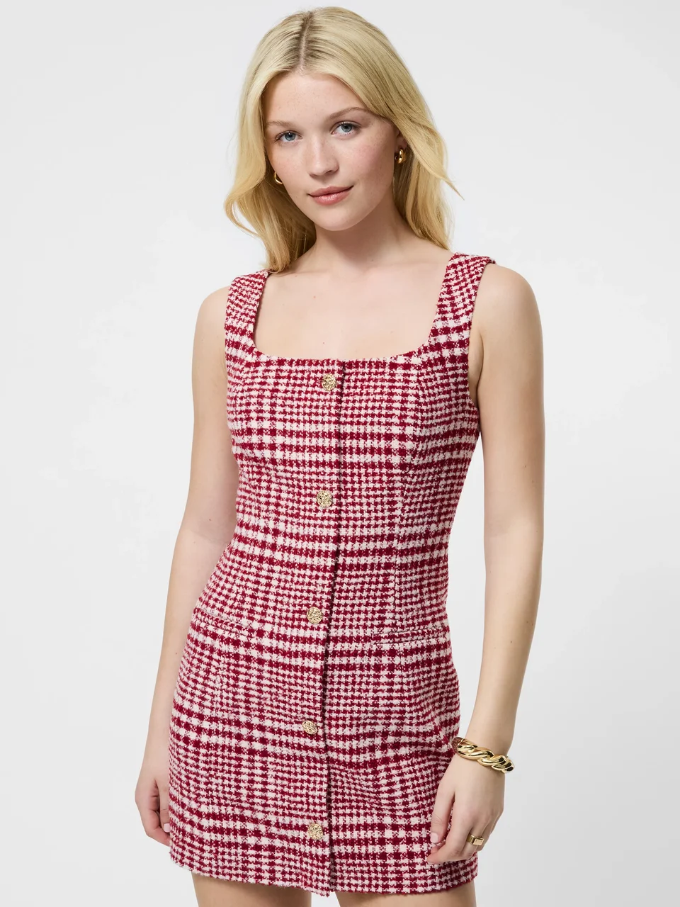 Alternative view of Square Neck Button Front Mini Dress