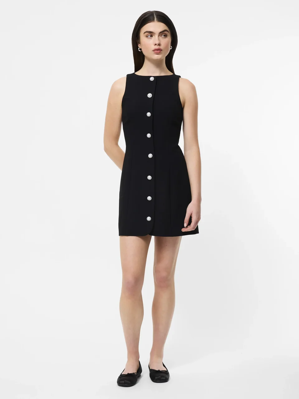 Twill Button Down Mini Dress - Image 3