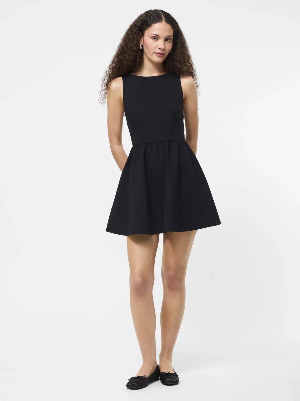 Twill Low Back Mini Dress