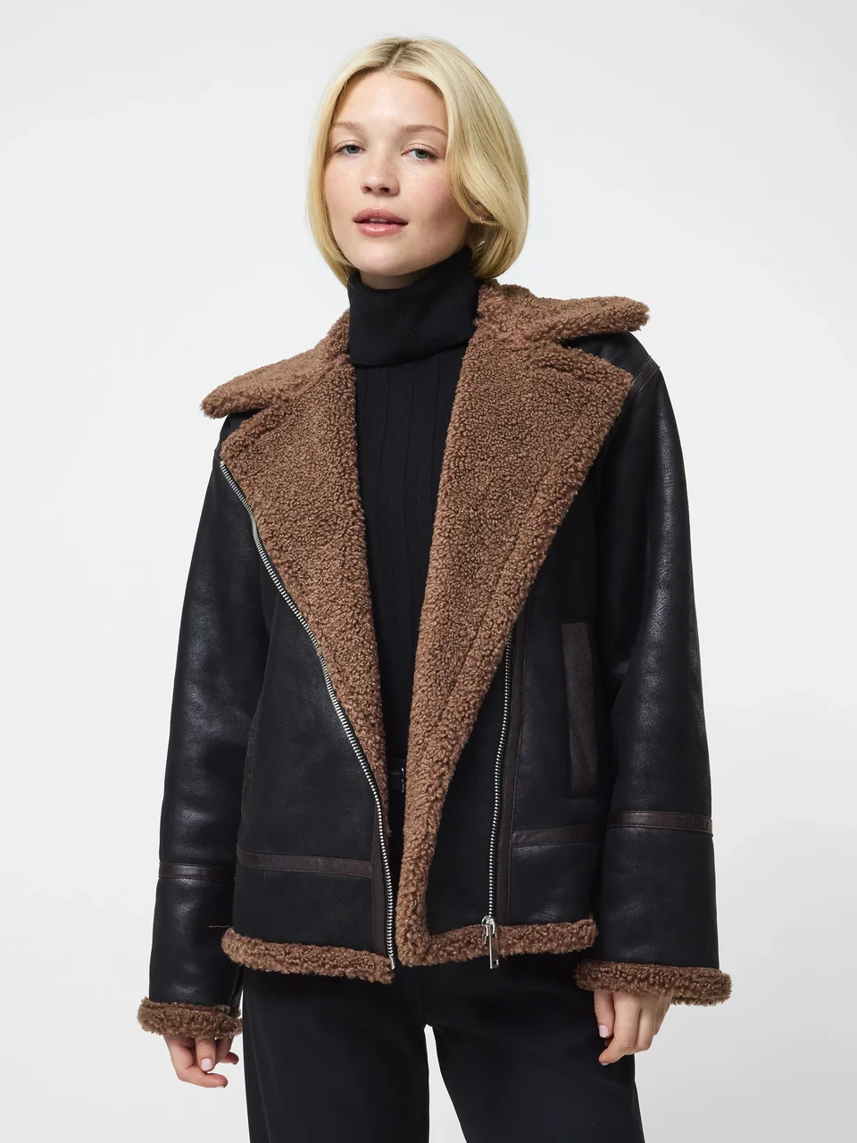 Alternative view of Vegan Shearling Zip Up Jacket
